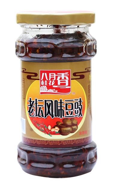 徐州辣椒酱中酿酱业八月香豆豉280g调味酱90每箱
