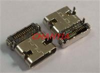 USB3.1母座Type-C椭圆形接口亮面24p前DIP后SMD前插后贴台积电A9